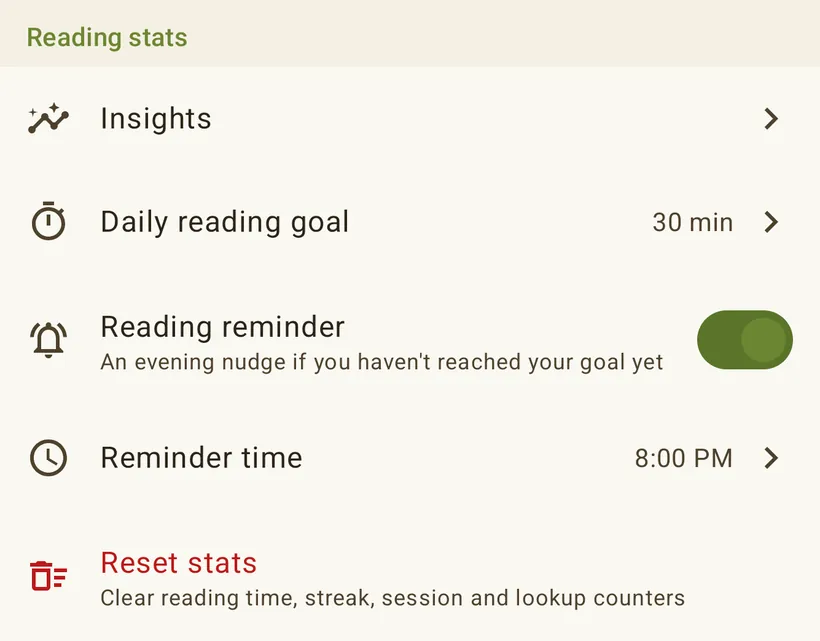 Goals & reset