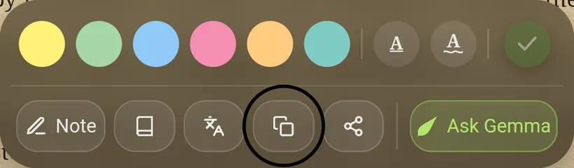 Copy text