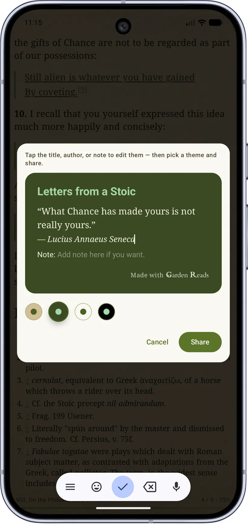 Edit a quote card