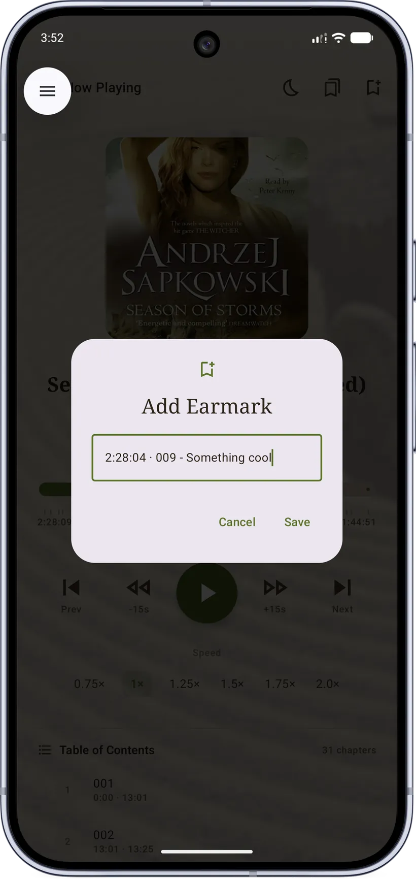 Save an earmark